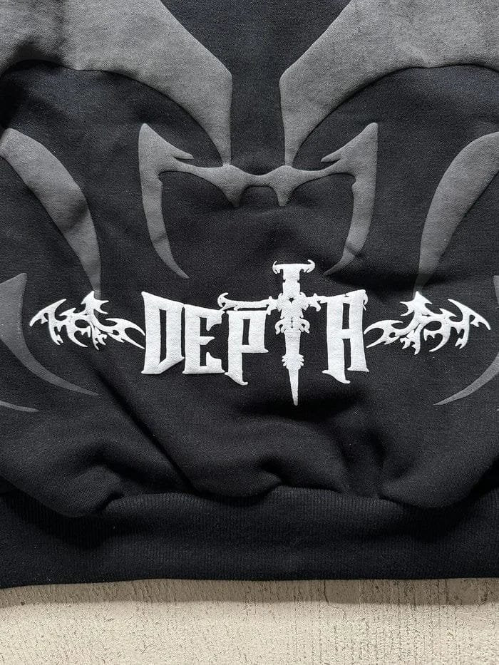 Depth Hoodie – Tribal Shadow Oversized Y2K | Exotix - image 3