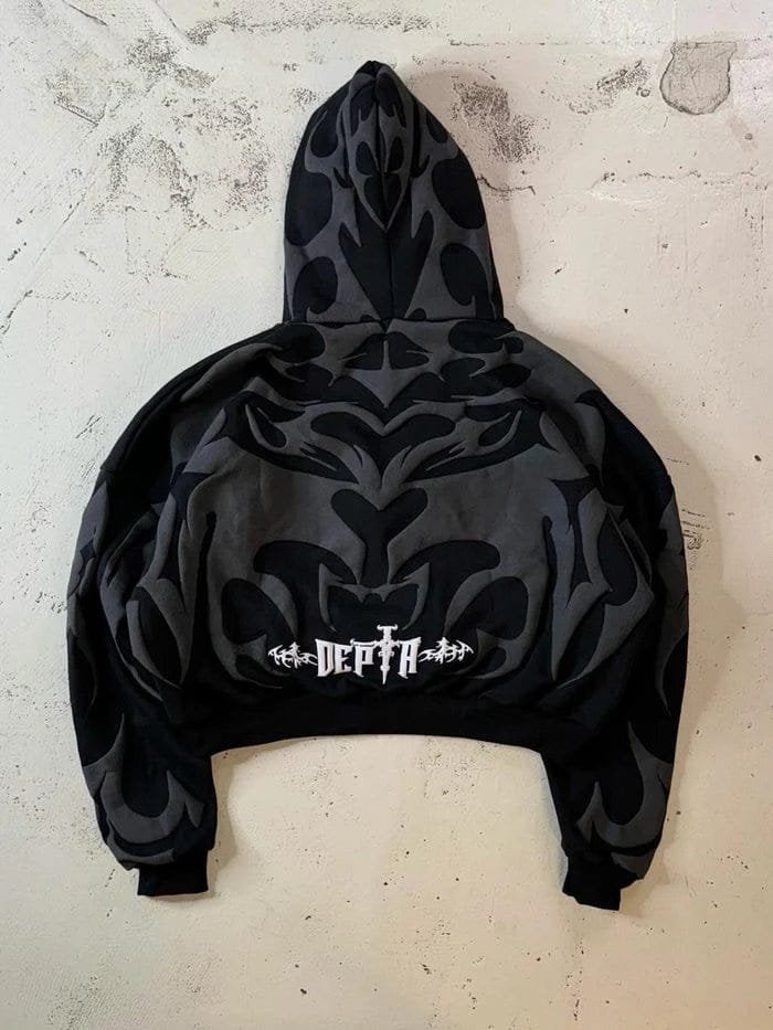 Depth Hoodie – Tribal Shadow Oversized Y2K | Exotix - image 4