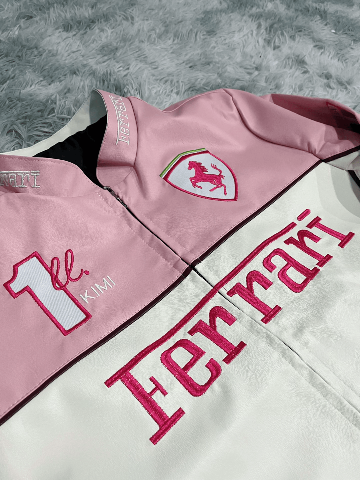 Limited Edition Pink Ferrari Leather Jacket – Exclusive Italian Designer Outerwear for Trendsetters - image 4