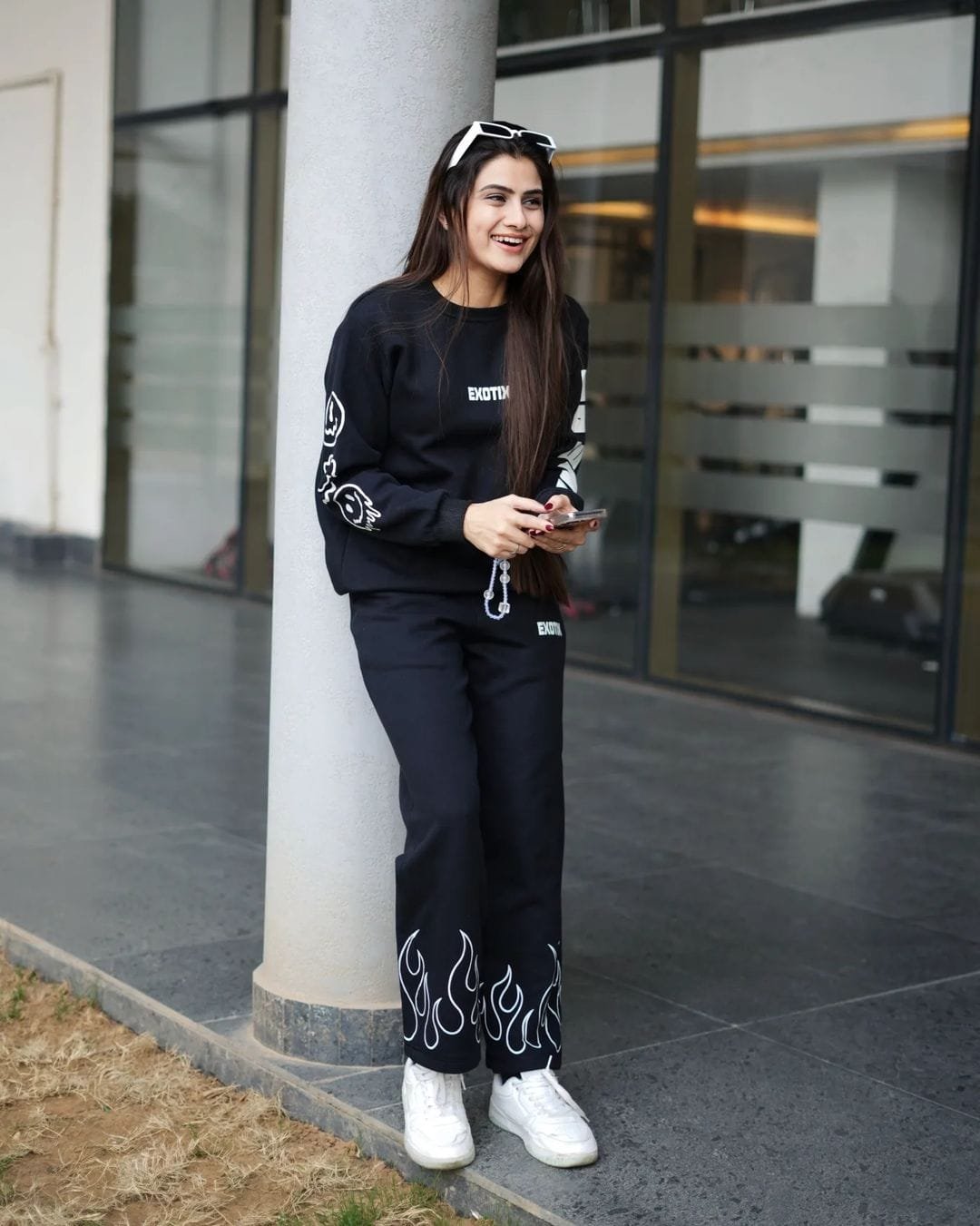 Exotix Fine AF Sweatshirt With Fire Baggy Track Pant - image 2