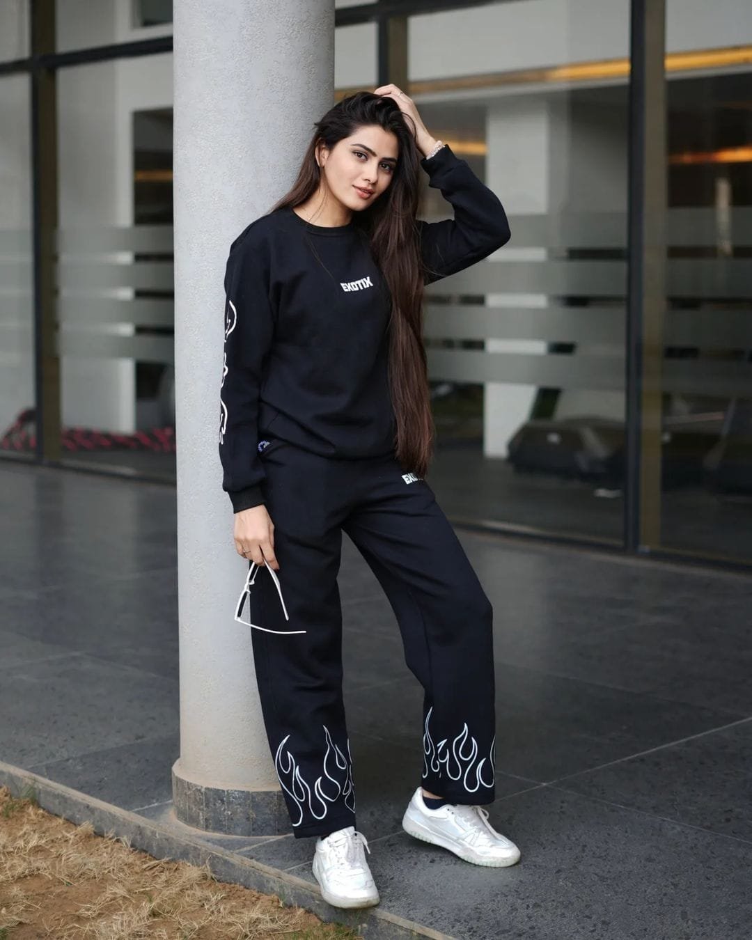 Exotix Fine AF Sweatshirt With Fire Baggy Track Pant - image 3