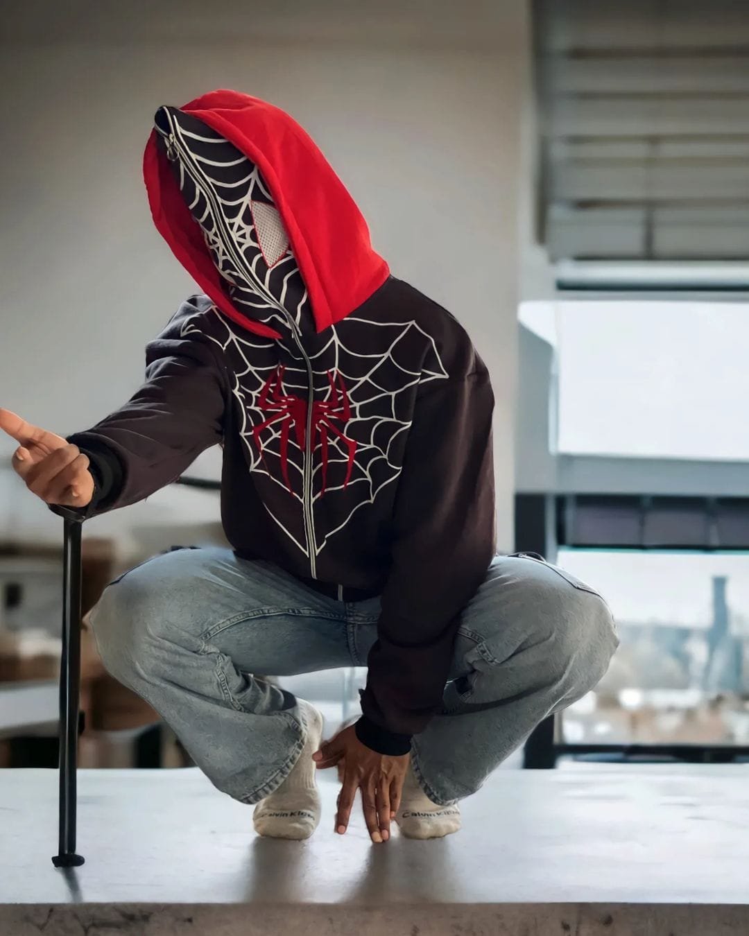 Exotix Full-Zip Double-Cap Spider-Man Hoodie: Unleash Your Inner Spidey - image 2