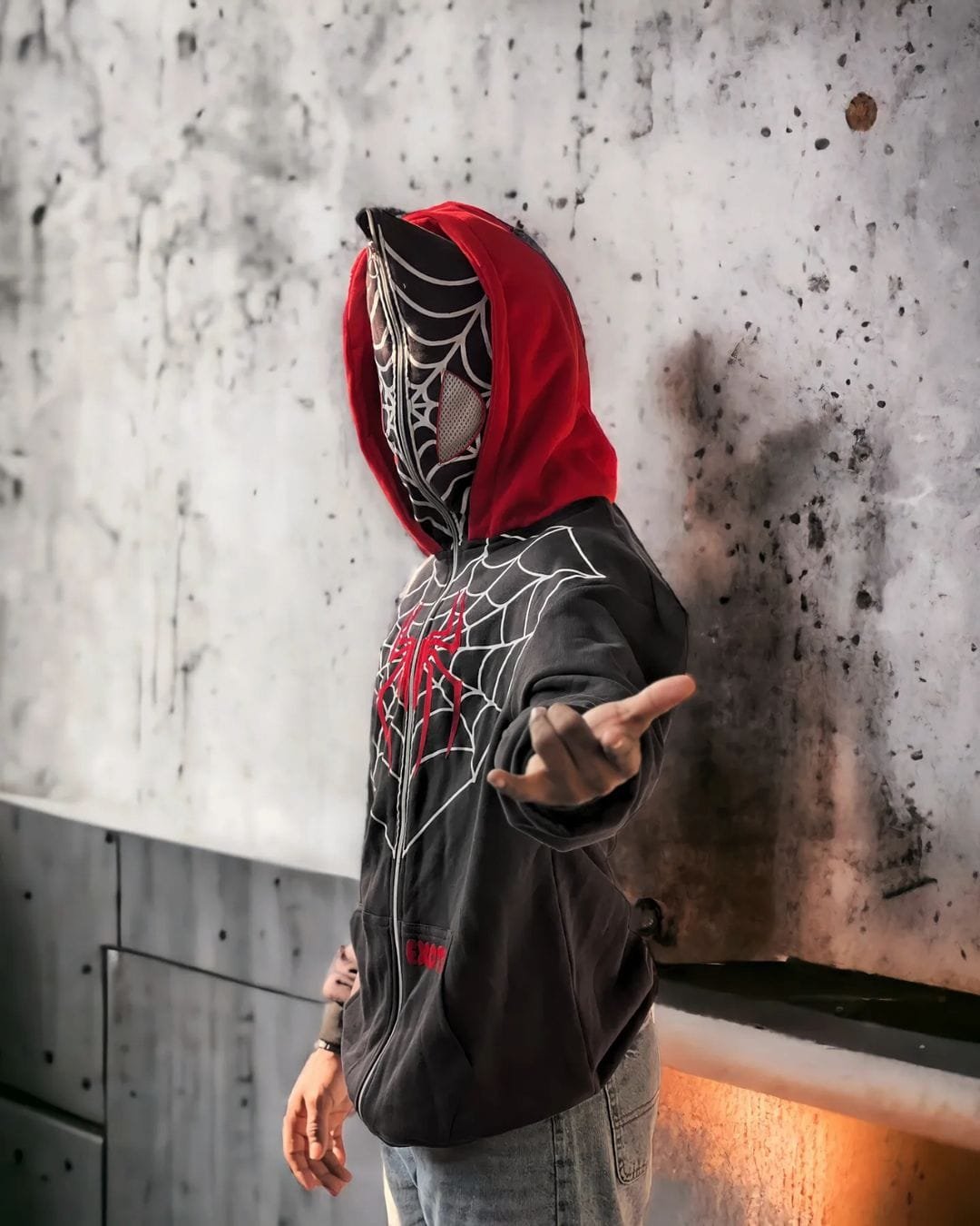 Exotix Full-Zip Double-Cap Spider-Man Hoodie: Unleash Your Inner Spidey - image 3