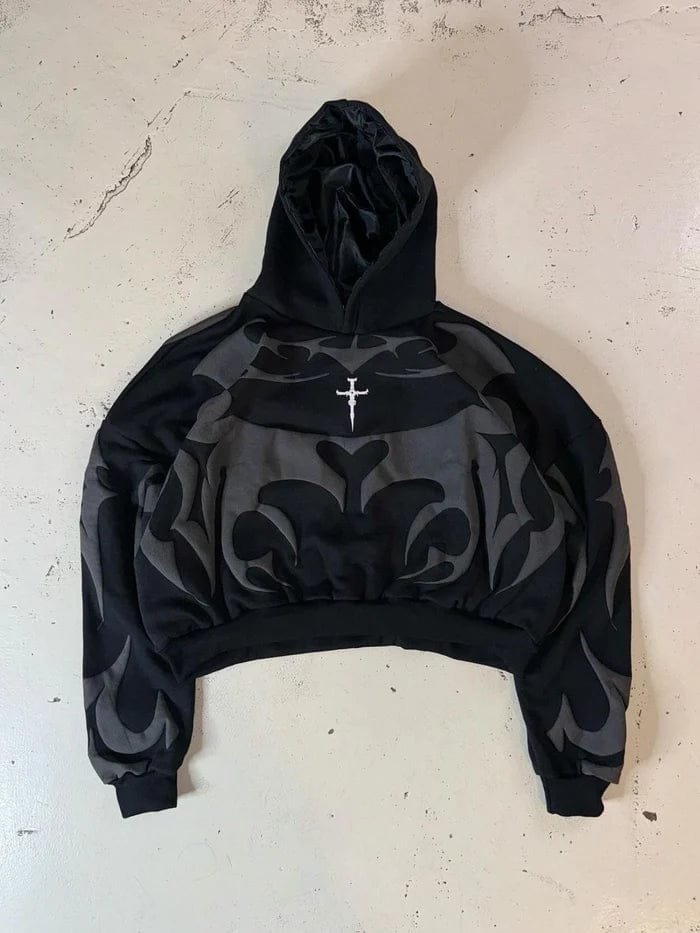Depth Hoodie – Tribal Shadow Oversized Y2K | Exotix - image 5