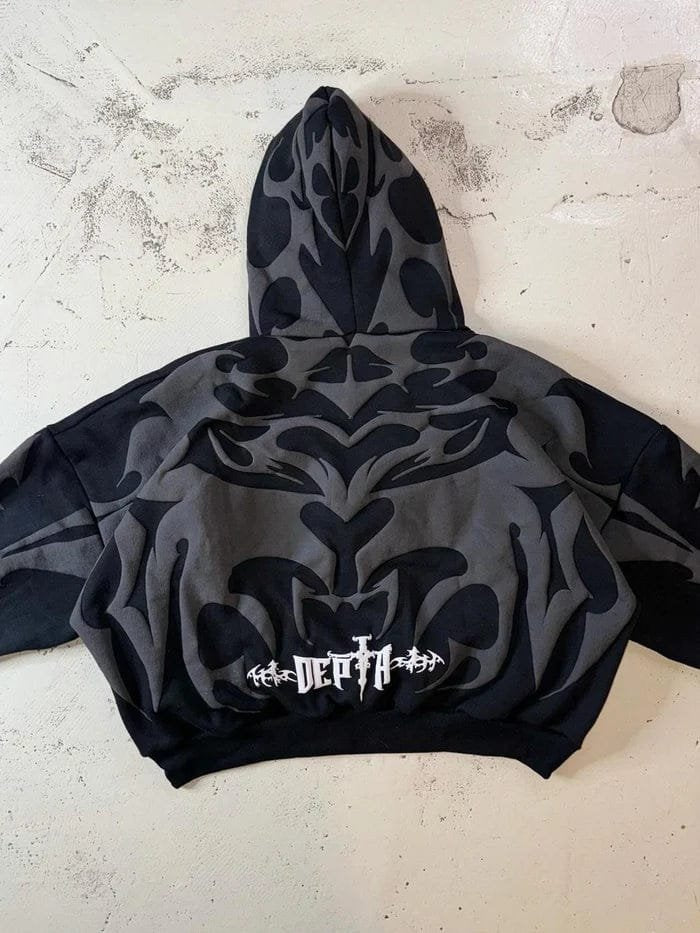 Depth Hoodie – Tribal Shadow Oversized Y2K | Exotix - image 6