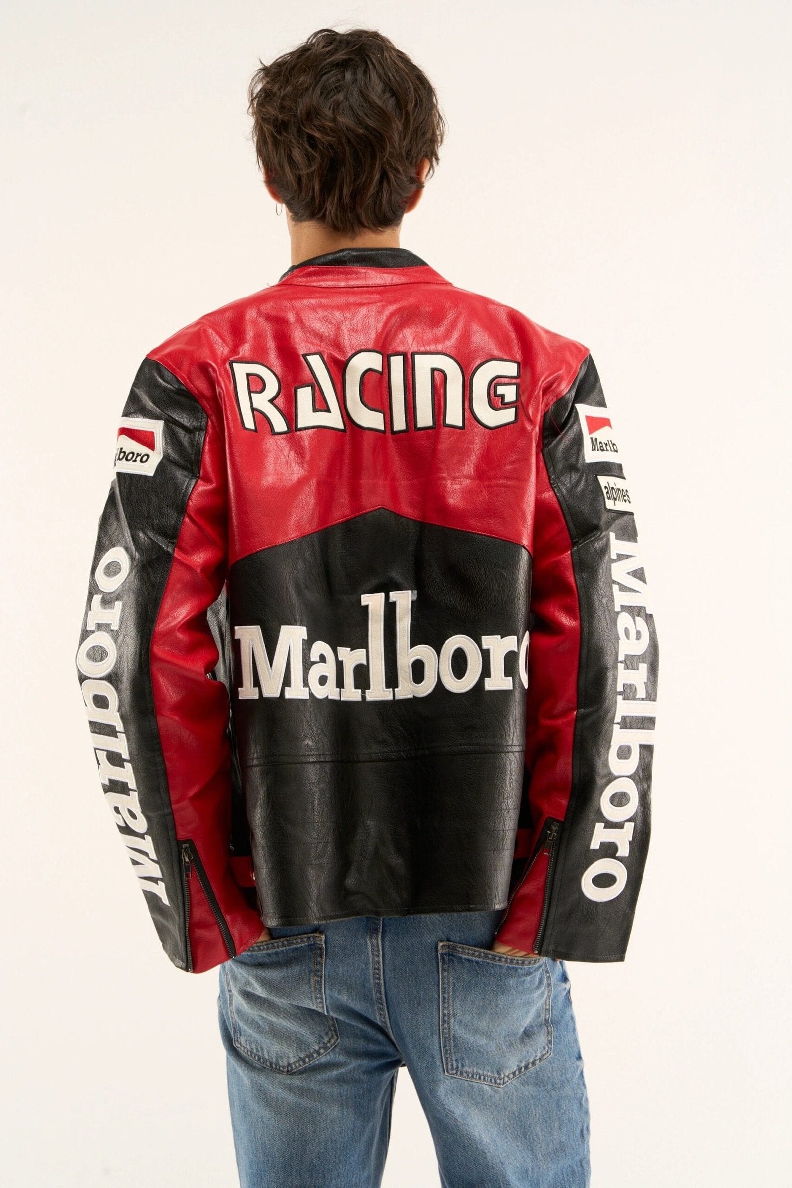 Black Marlboro Leather Racing Jacket – F1 Style - image 3