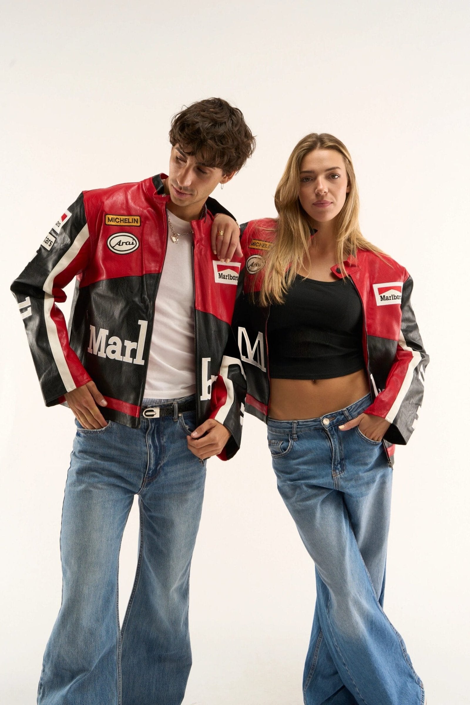 Black Marlboro Leather Racing Jacket – F1 Style - image 7