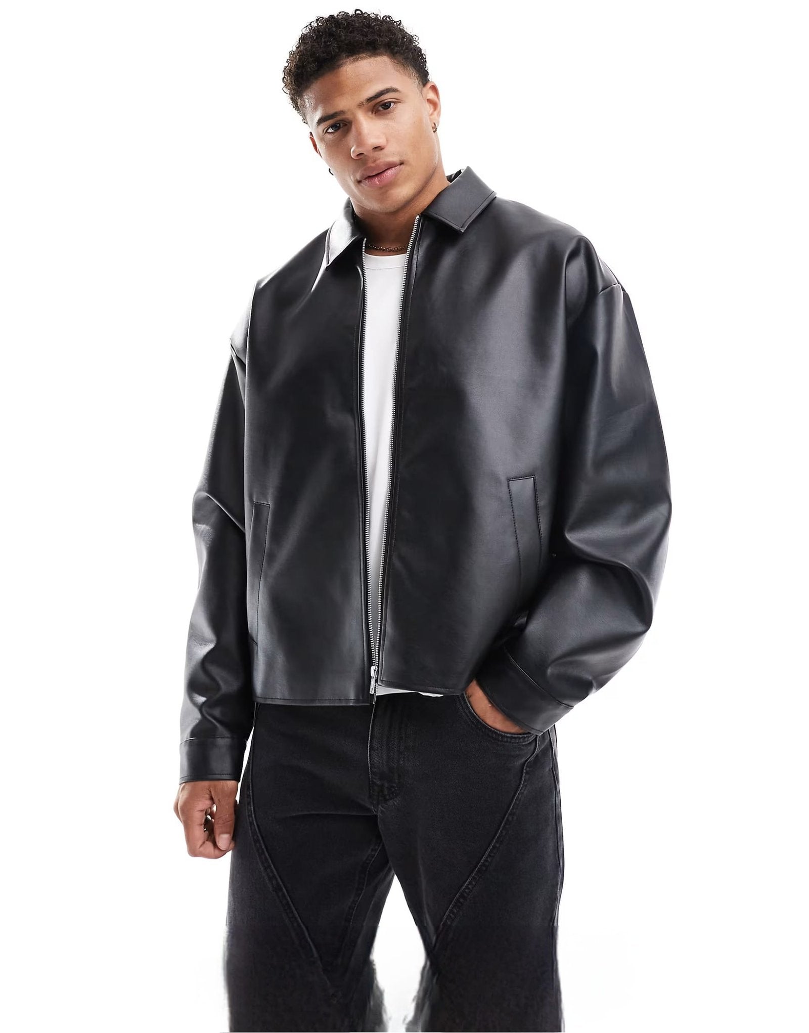Premium Black Faux Leather Jacket for Men – Stylish & Durable by Exotix