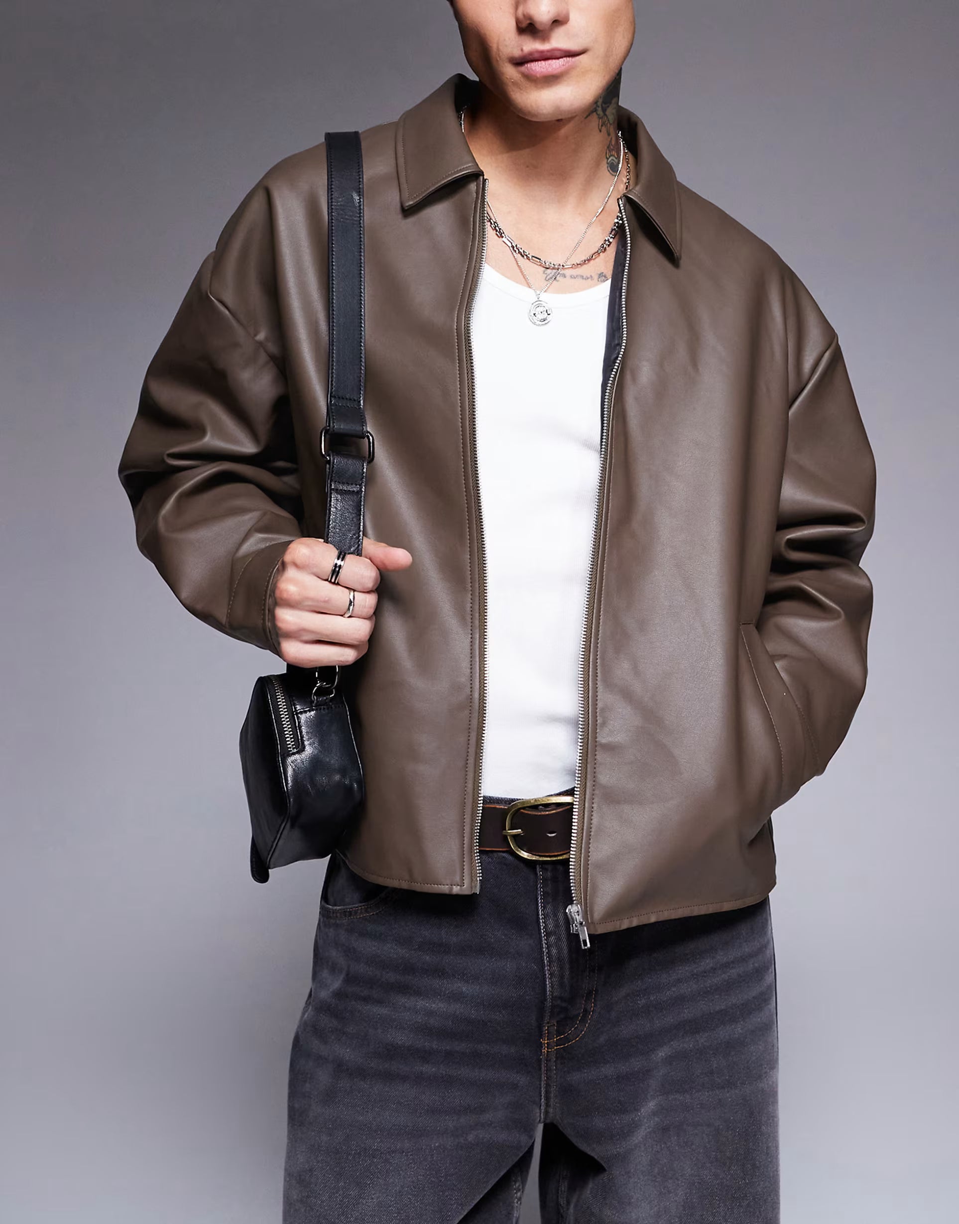 Faux Leather Jacket – Black, Burgundy, Green, Beige & Brown | Exotix