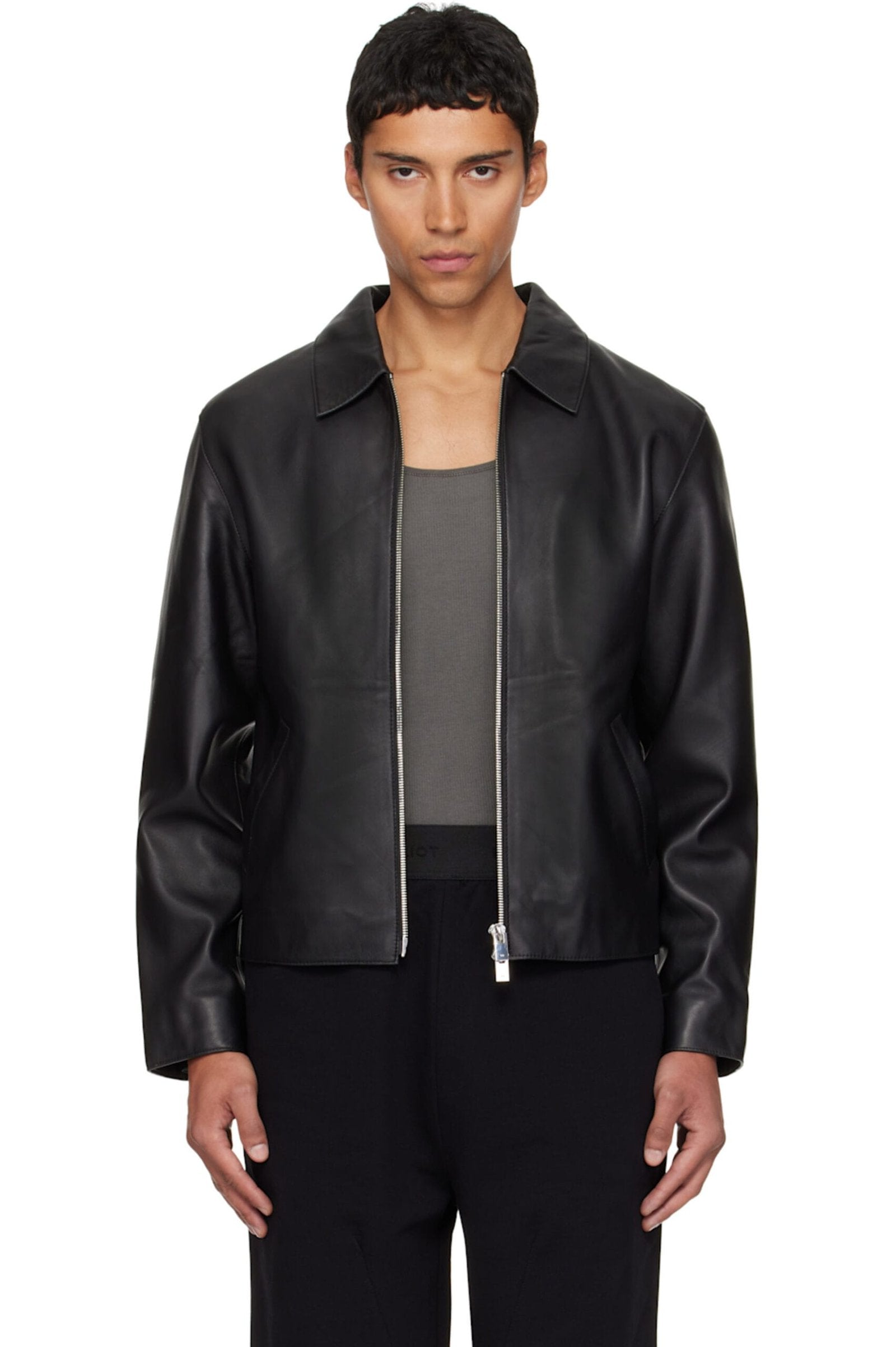 Black Cropped Leather Jacket for Men & Women – Exotix Streetwear