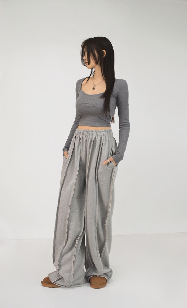 Exposed Seam Sweatpants – Raw Hem Streetwear Joggers - image 5