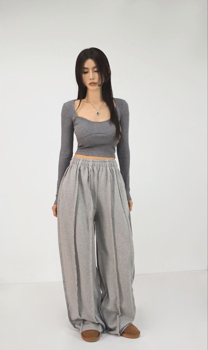 Exposed Seam Sweatpants – Raw Hem Streetwear Joggers - image 4