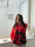 Exotix Red Flame Patch Jacket | Bold Motorsport-Inspired Streetwear