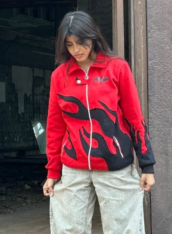 Exotix Red Flame Patch Jacket | Bold Motorsport-Inspired Streetwear - image 3