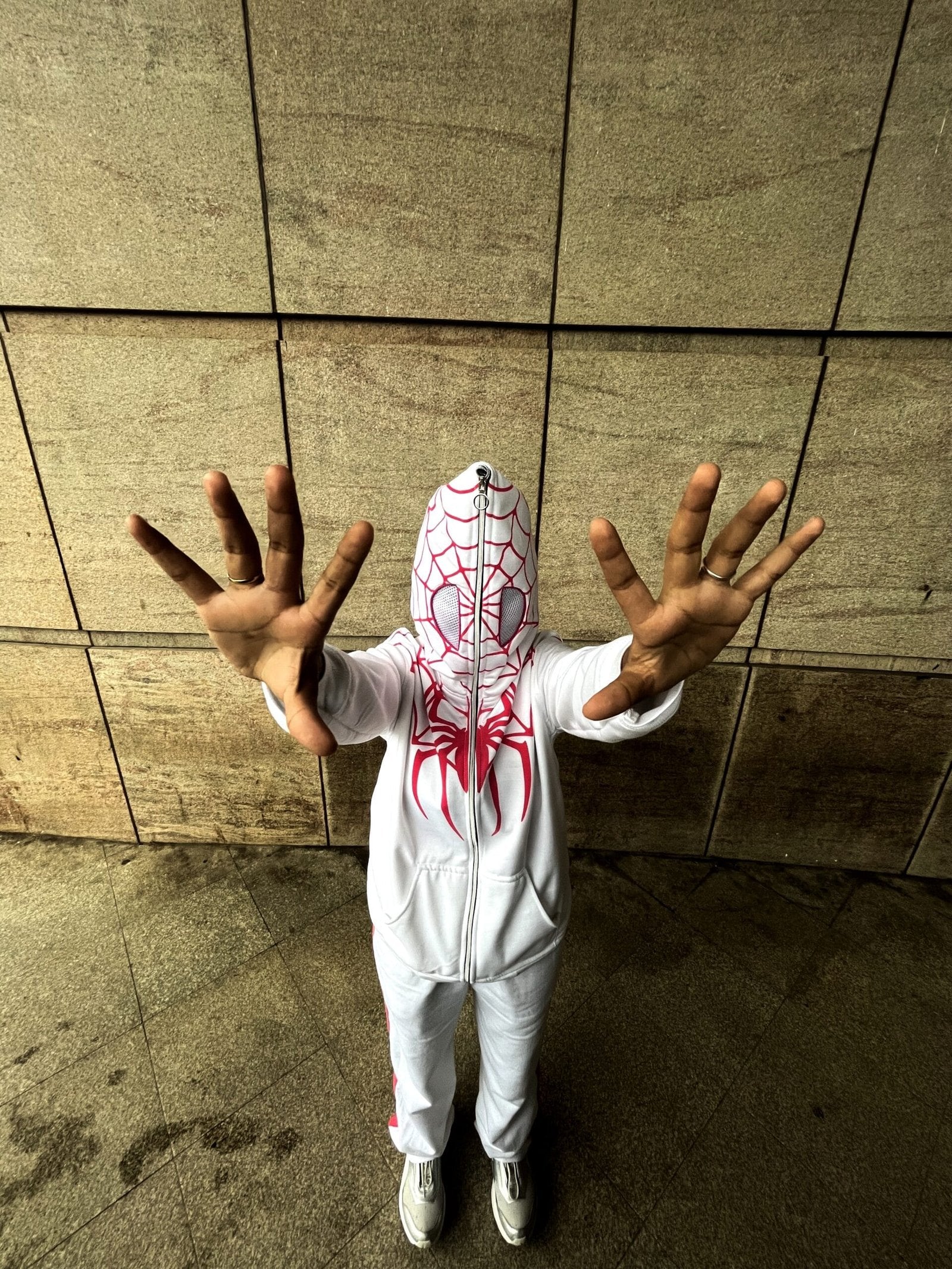 White Spiderman Hoodie – Full Zip Up Oversized Marvel Style | Exotix