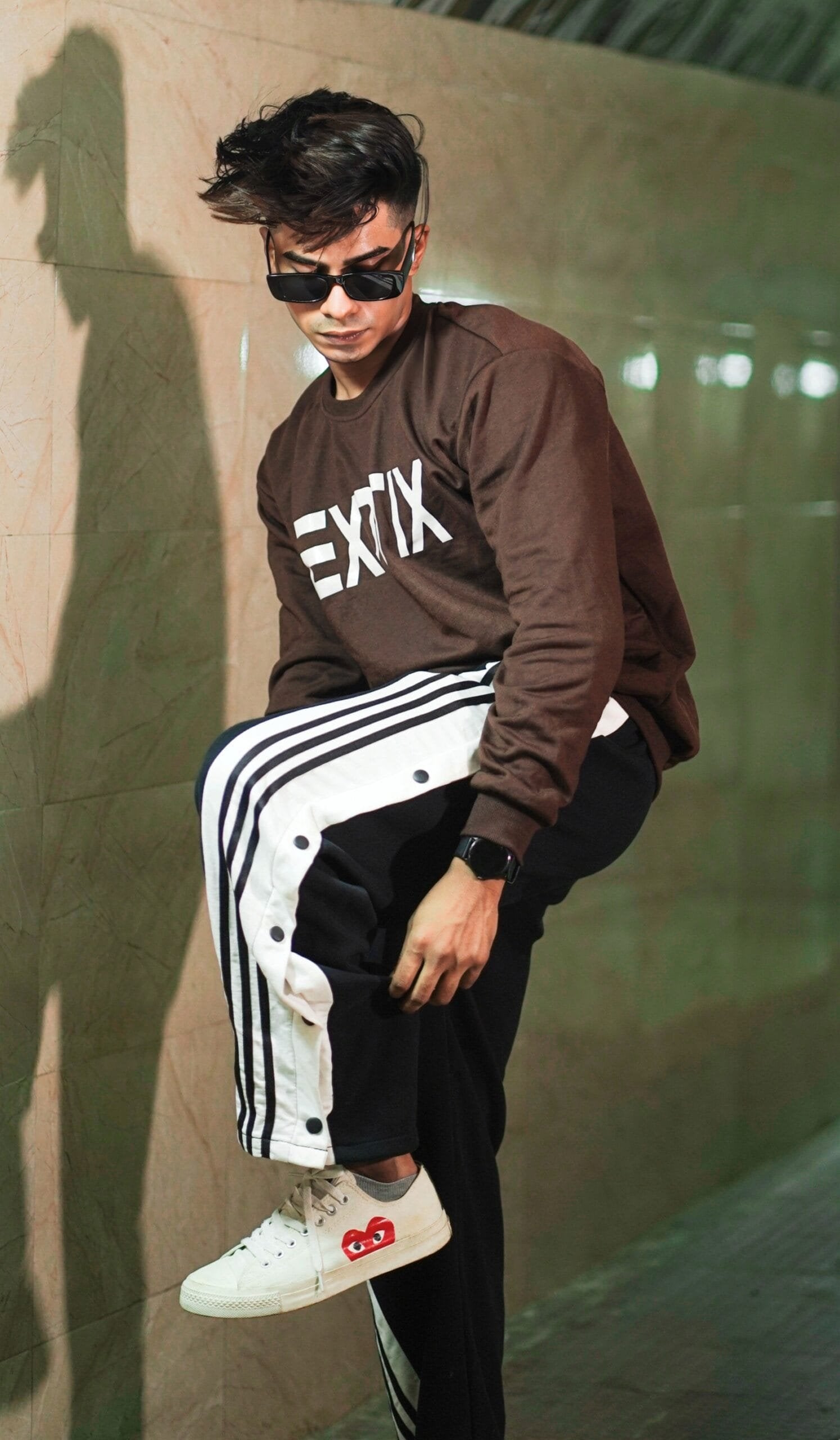 Black Snap Button Straight Fit Pant For Mens - image 4