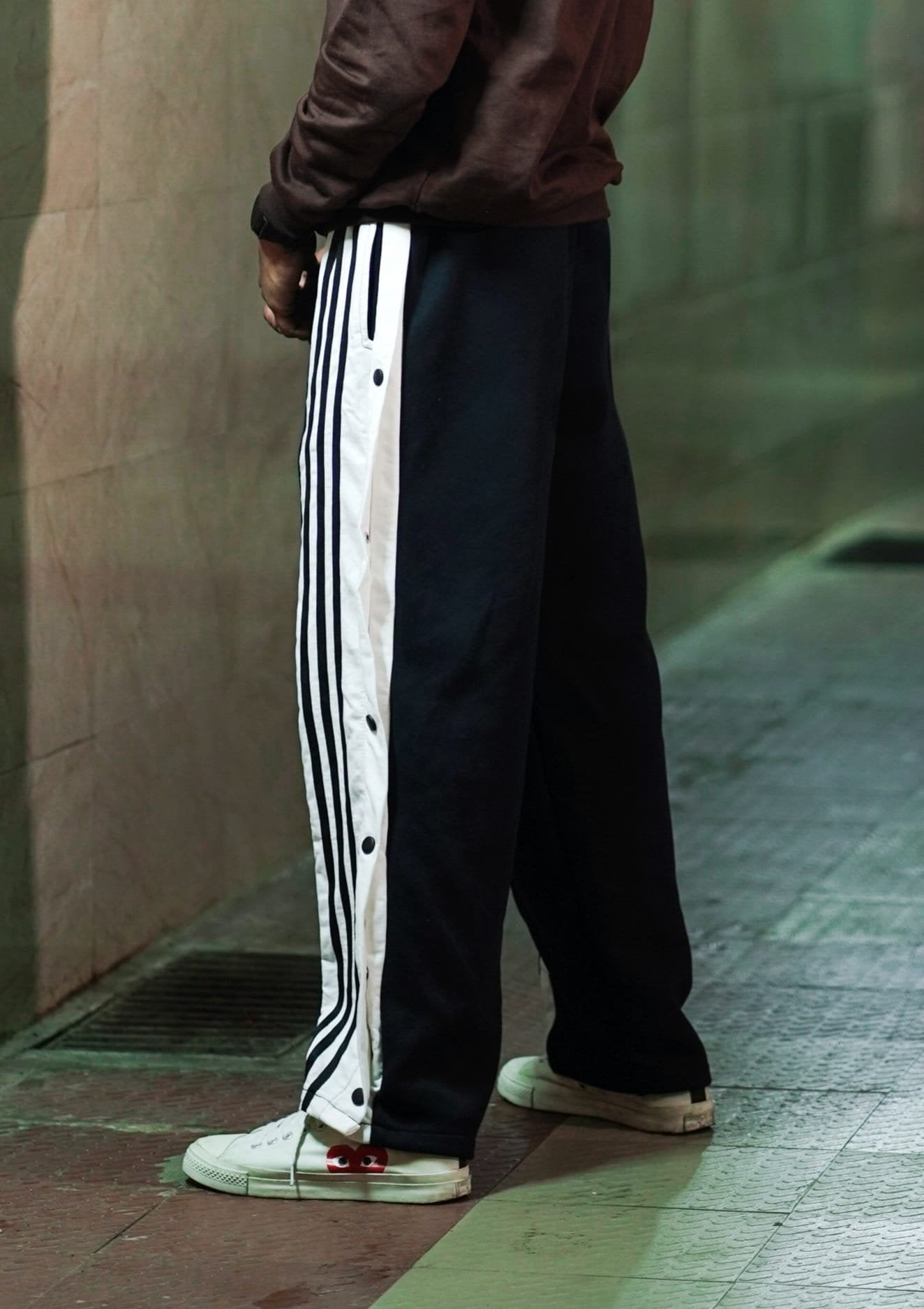 Black Snap Button Straight Fit Pant For Mens - image 3
