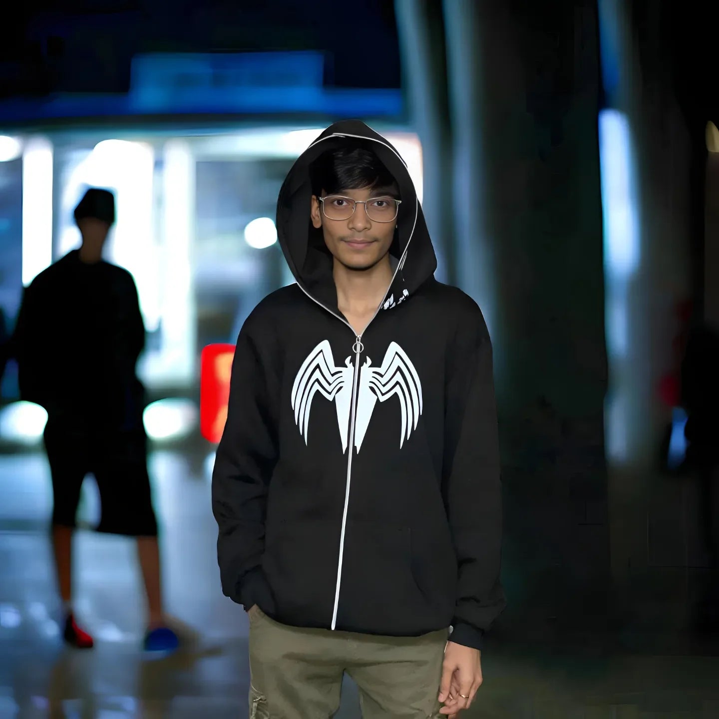 Exotix Black Venom Hoodie Marvel Inspired Zip Up Hoodie - image 2