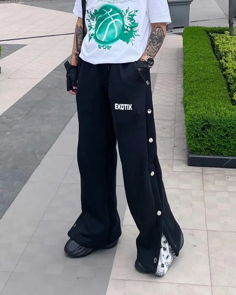Exotix Bandana Baggy Fit Snap Buttons Pants Stylish Comfortable and Versatile