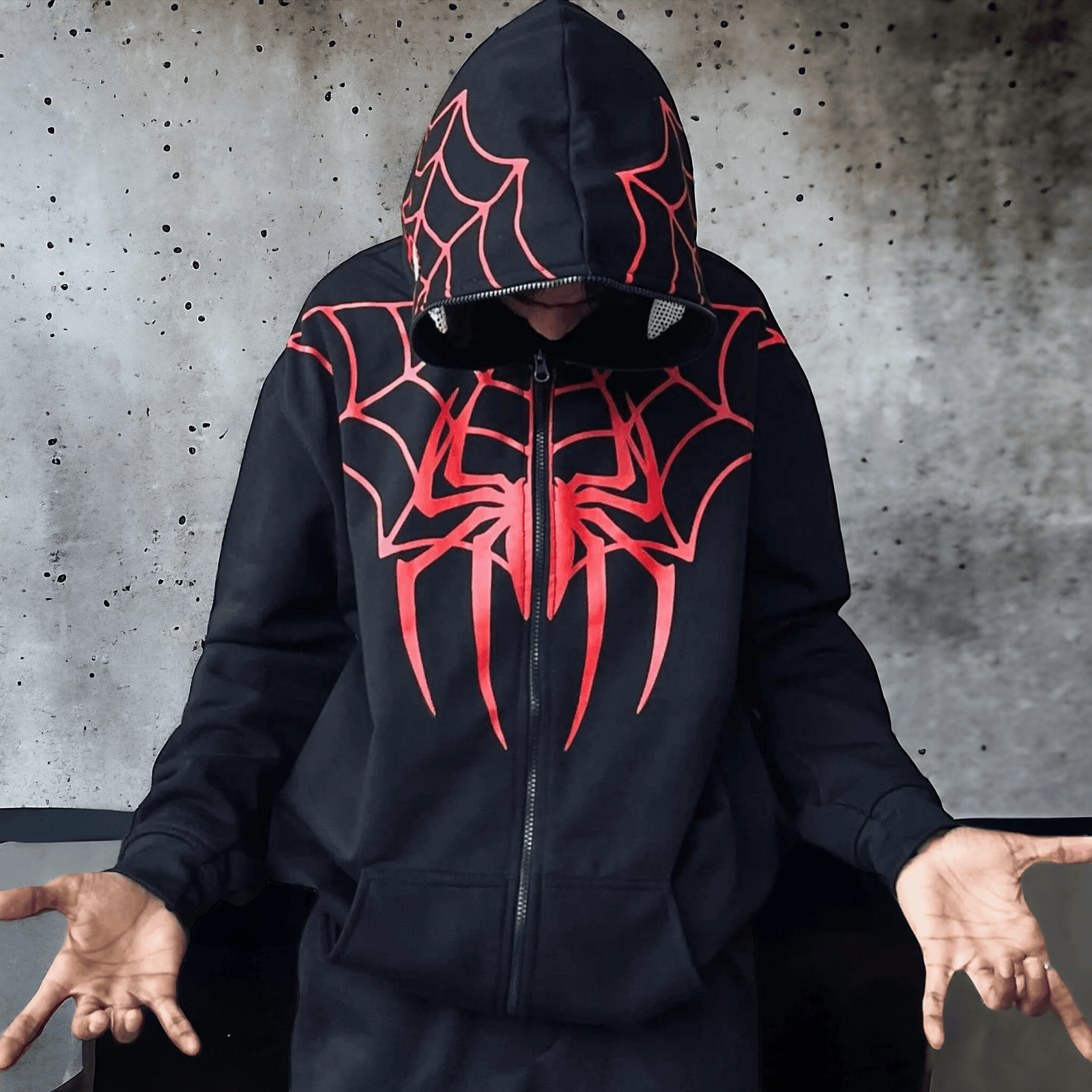 Black Spiderman Hoodie – Streetwear Marvel Zip-Up | Exotix - image 3