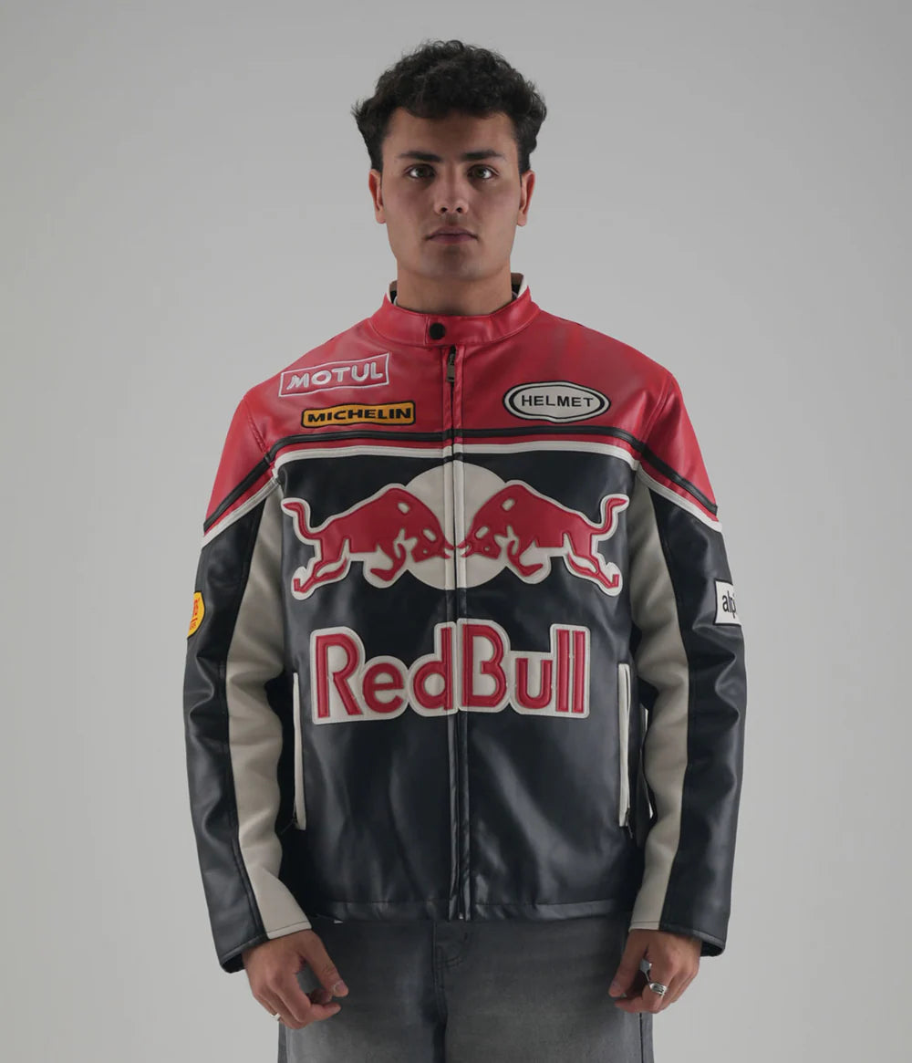 Red Bull Leather Jacket – Premium F1 Racing Style