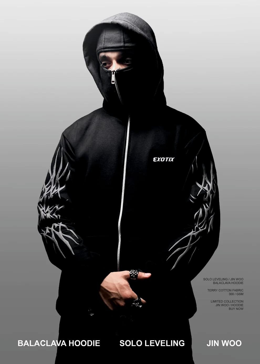 Solo Leveling Balaclava Hoodie - Sung Jin Woo Edition - image 3