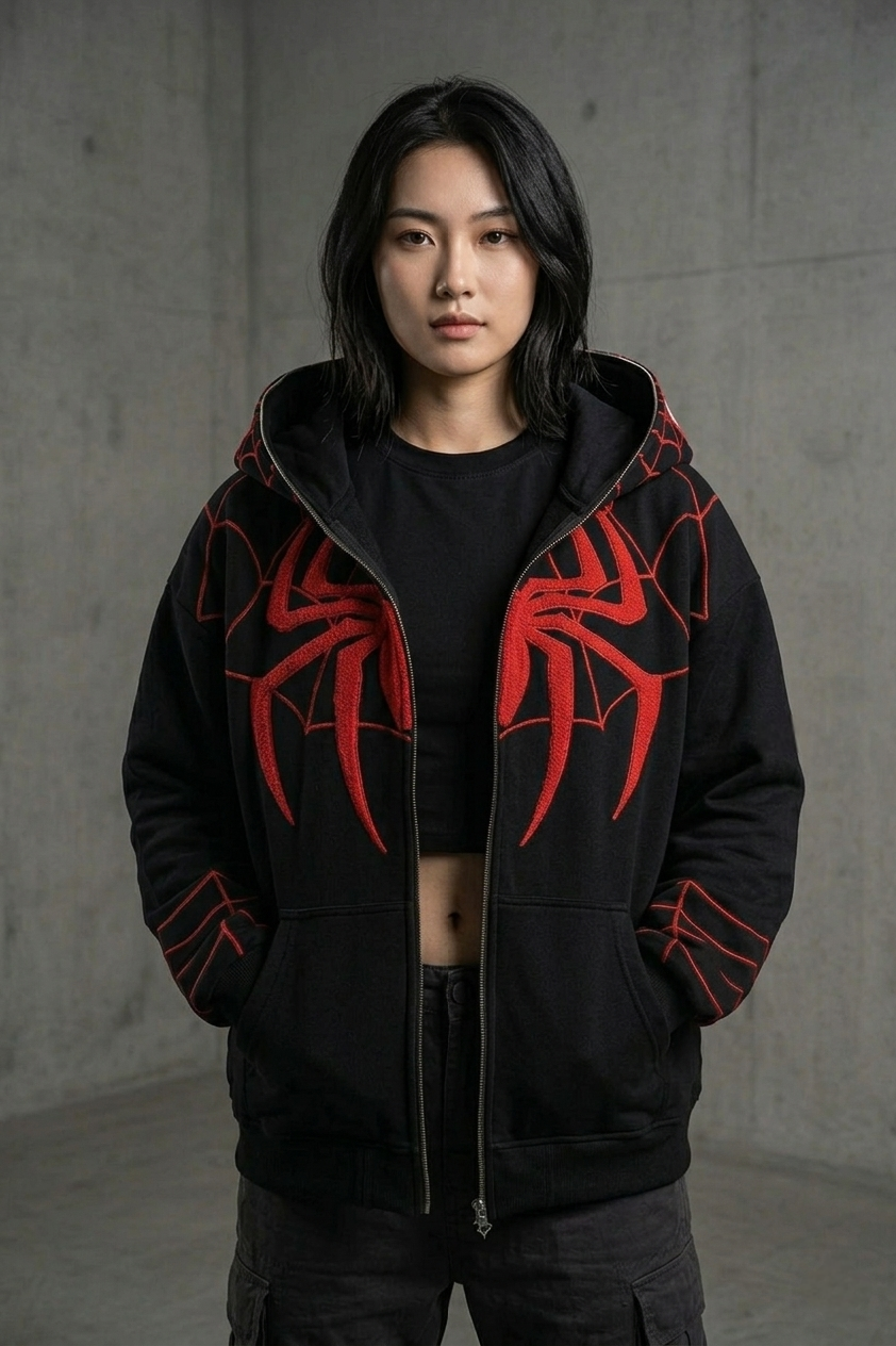 Spiderman Embroidered Hoodie – Real Embroidery, Not Print - image 4