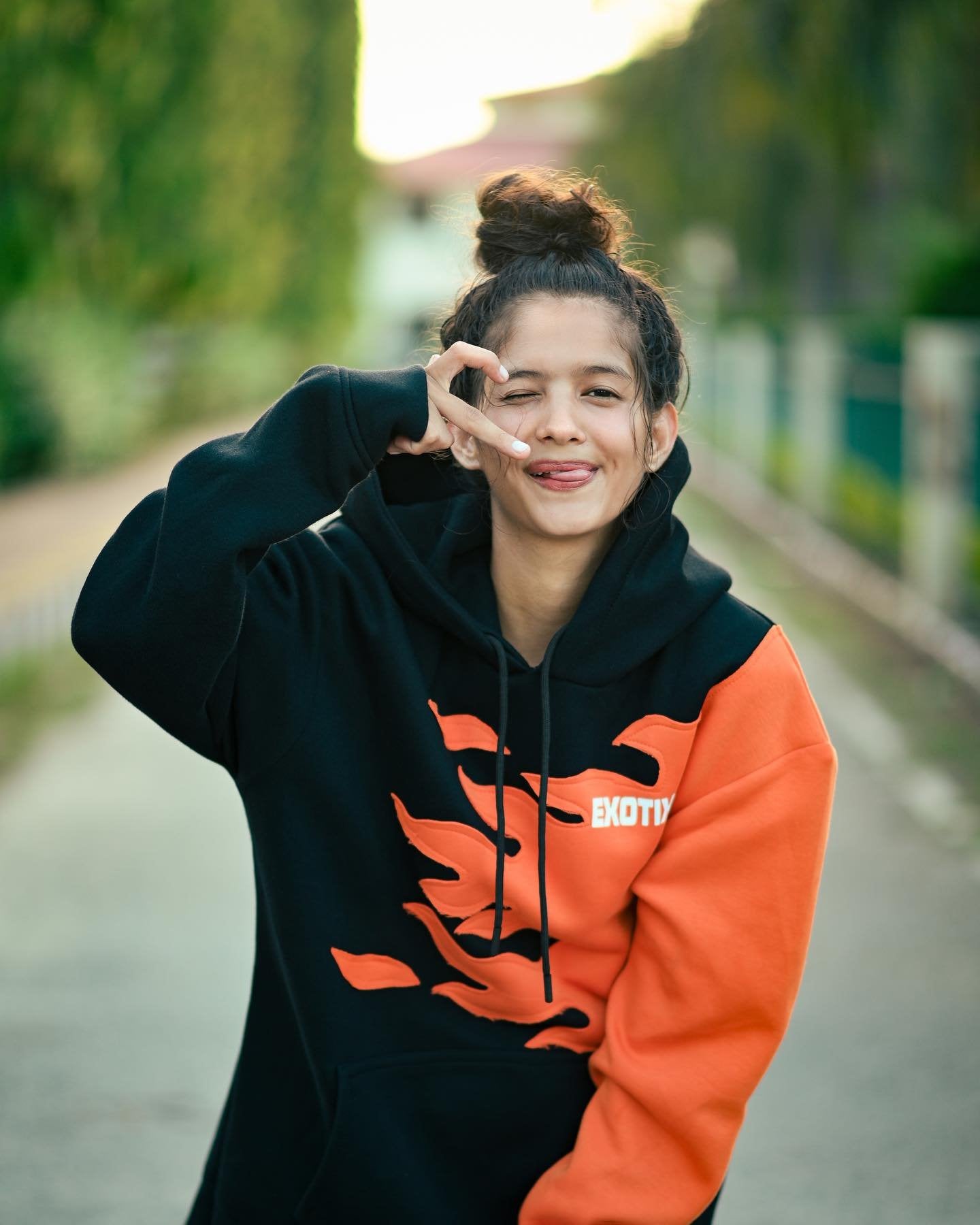 Orange Fire Hoodie For Girl - image 2