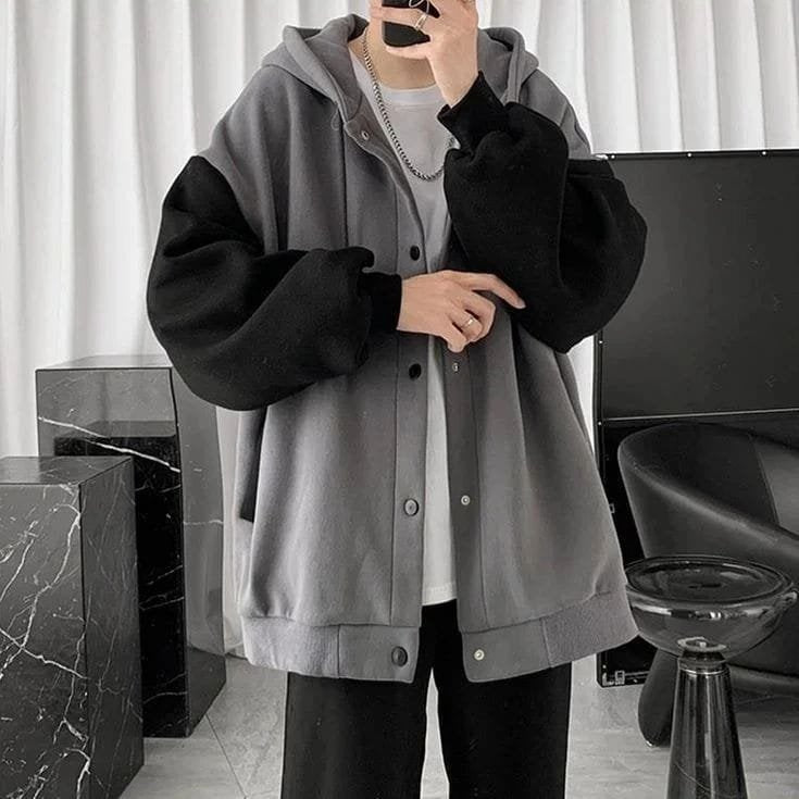 Grey Jacket With black sleeve - image 2