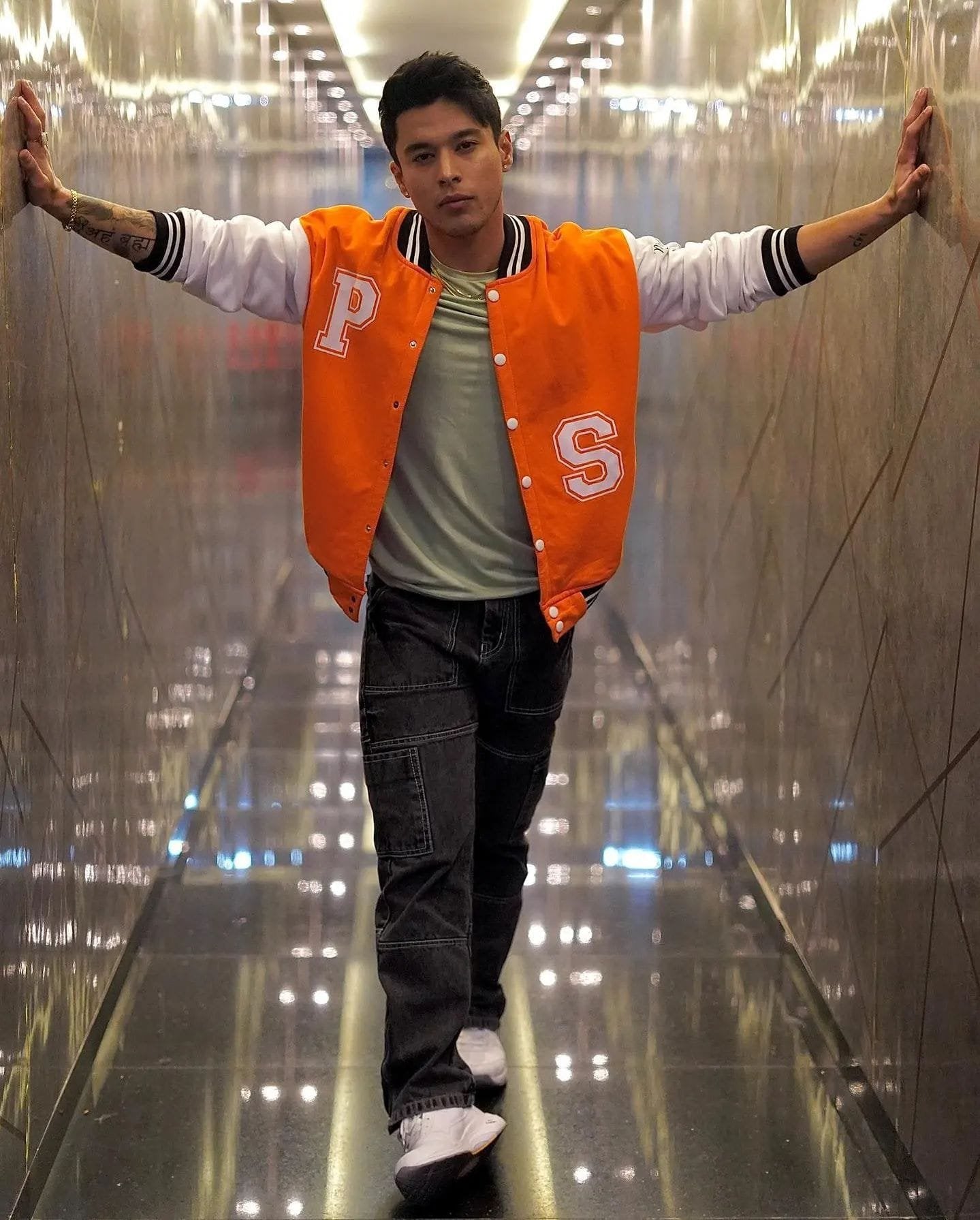 Exotix Orange Varsity jacket For Men's - image 3