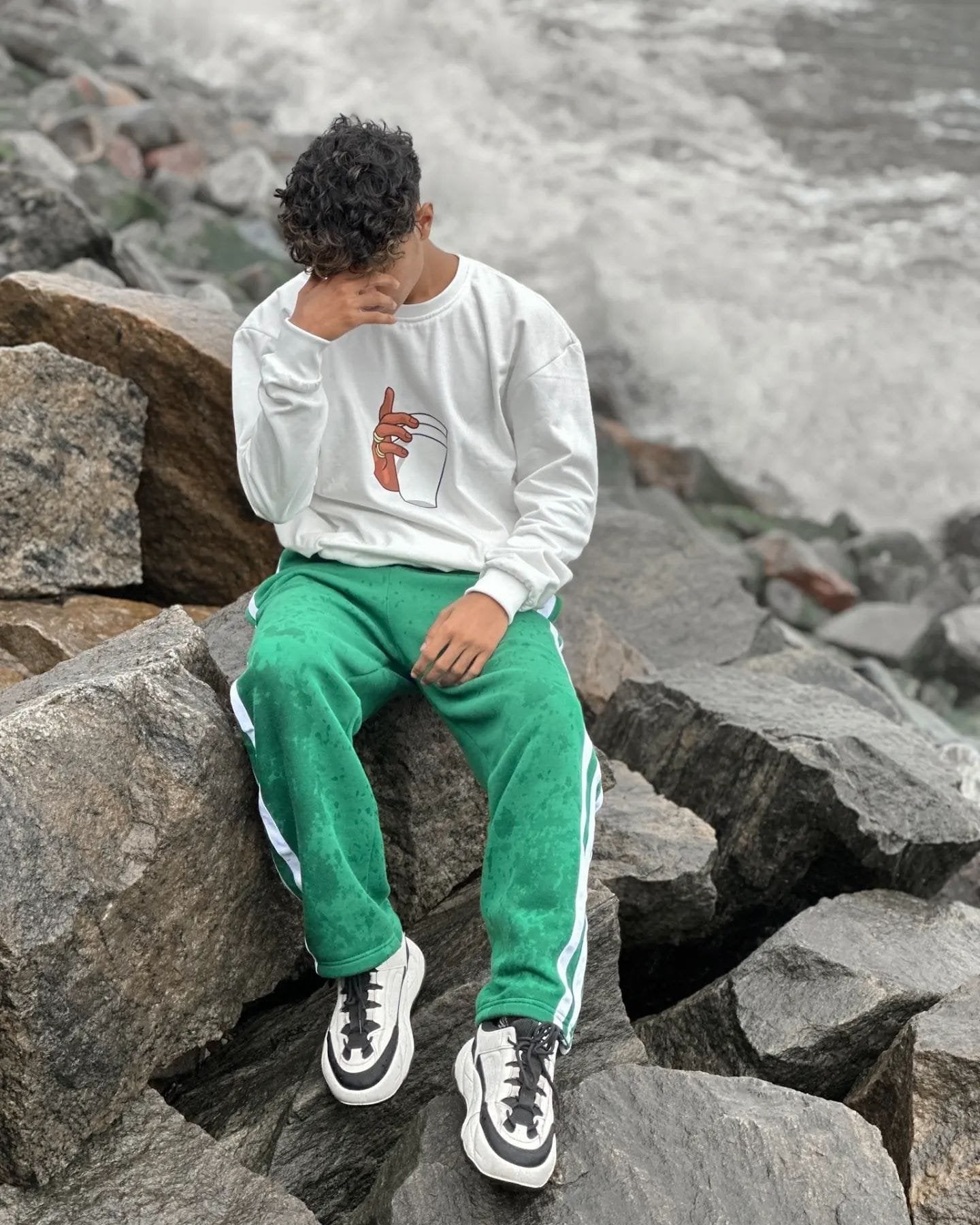 Cup Sweatshirt & Exotix 3 Strips Pant Co Ord Set For Mens - image 2