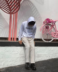 White Careless Printed Hoodie