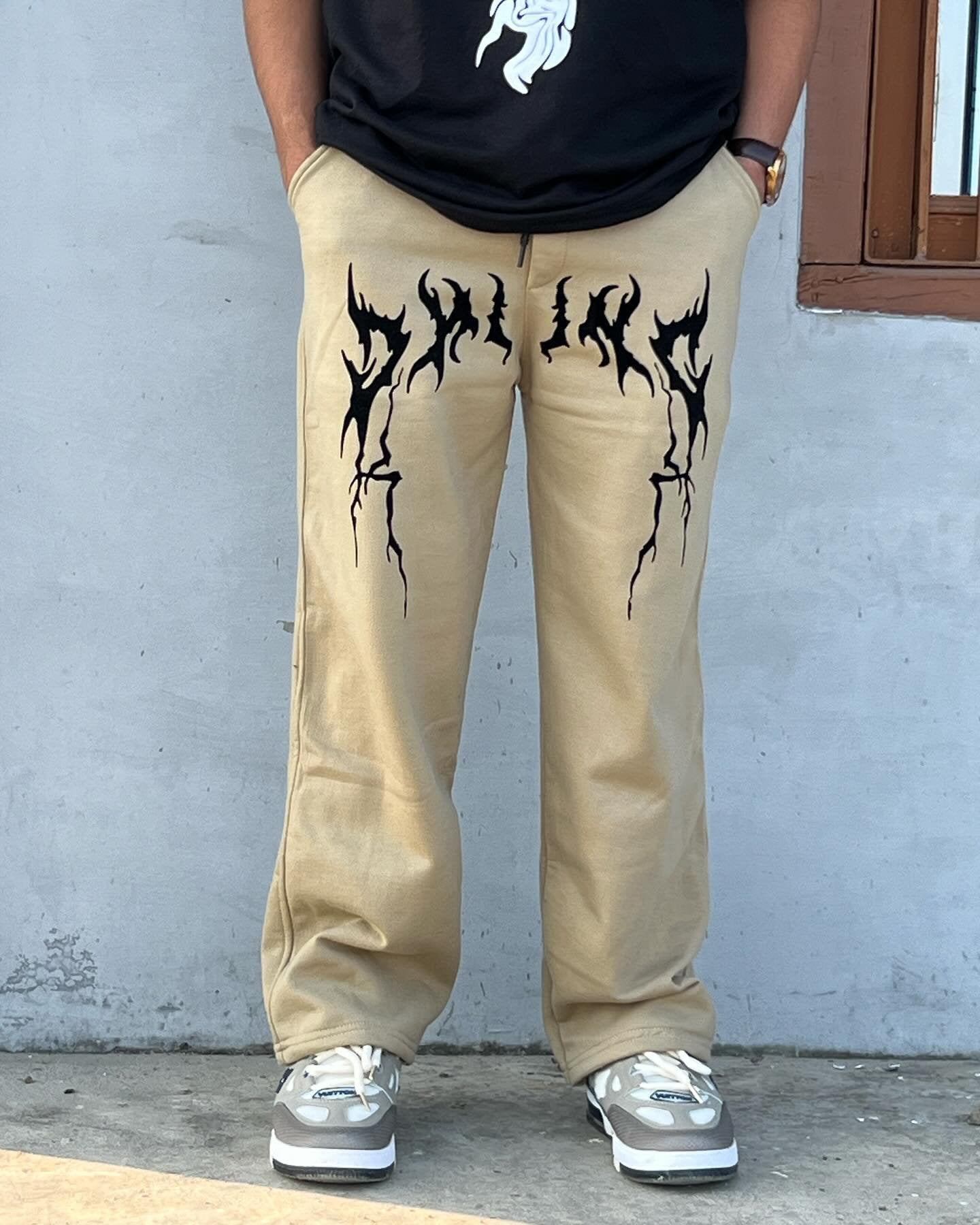 Y2K Khaki Low Rise Baggy Pants Vintage Grunge For Men's