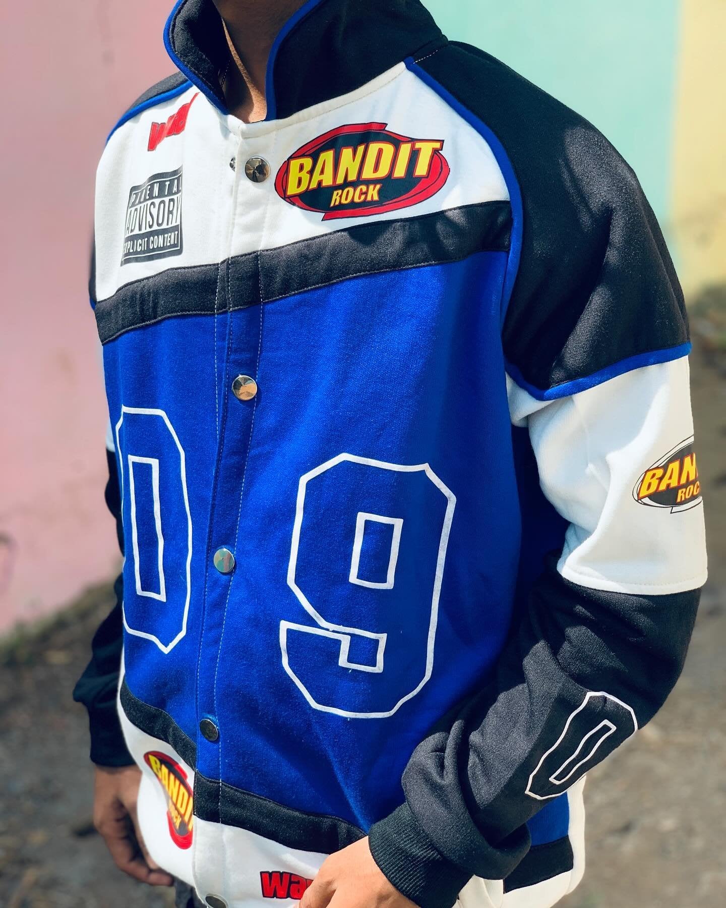 Exotix Vintage Y2K Blue Racing Jacket – Retro Motorcycle Style - image 2