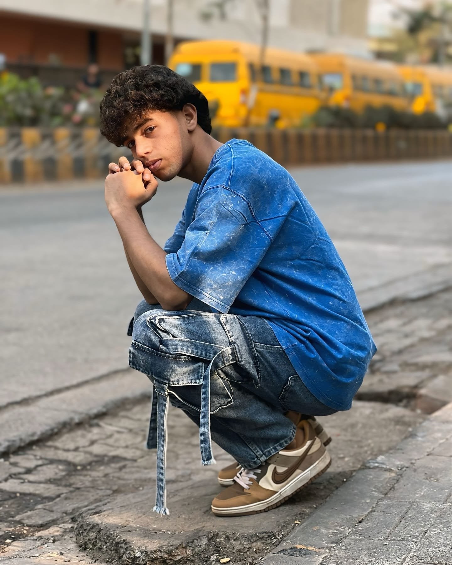 Royal Blue Acid Wash Oversized T-Shirt – Unisex Summer Streetwear Tee - image 5