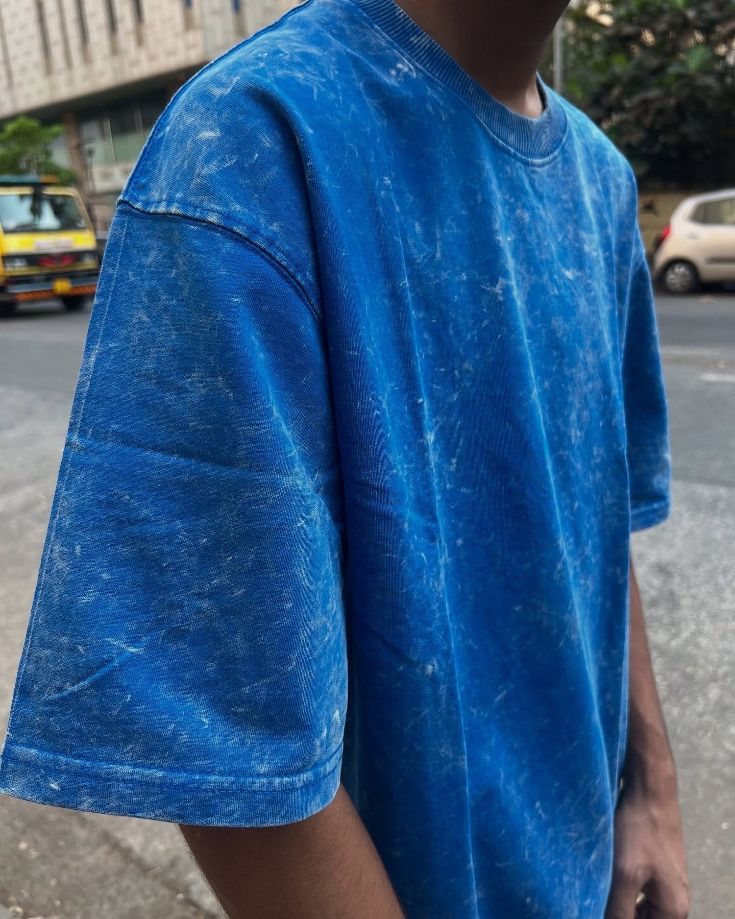 Royal Blue Acid Wash Oversized T-Shirt – Unisex Summer Streetwear Tee - image 7