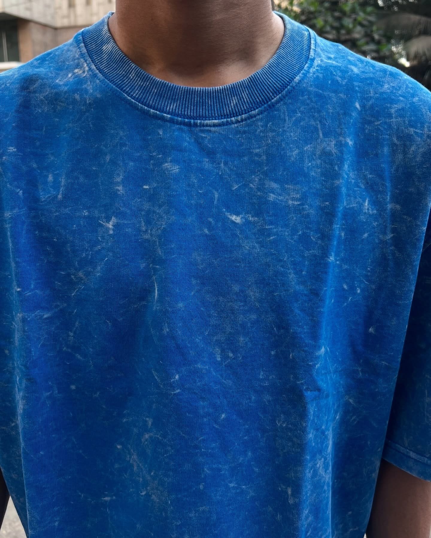 Royal Blue Acid Wash Oversized T-Shirt – Unisex Summer Streetwear Tee - image 8
