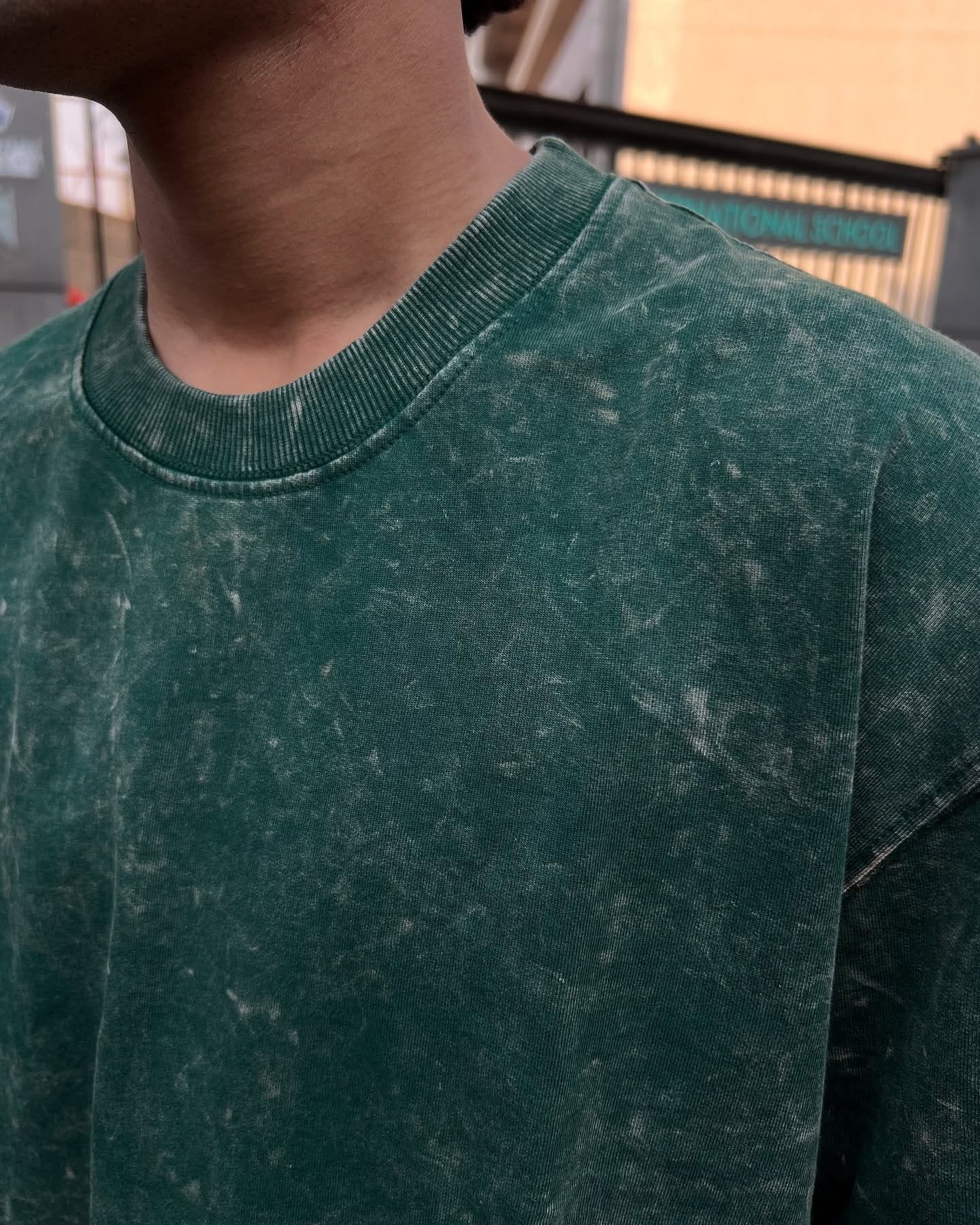 Exotix Bottle Green Acid Wash Oversized T-Shirt | Unisex Trendy Summer Wear - image 5