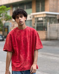 Exotix Red Acid Wash Oversized T-Shirt | Unisex Vintage Streetwear