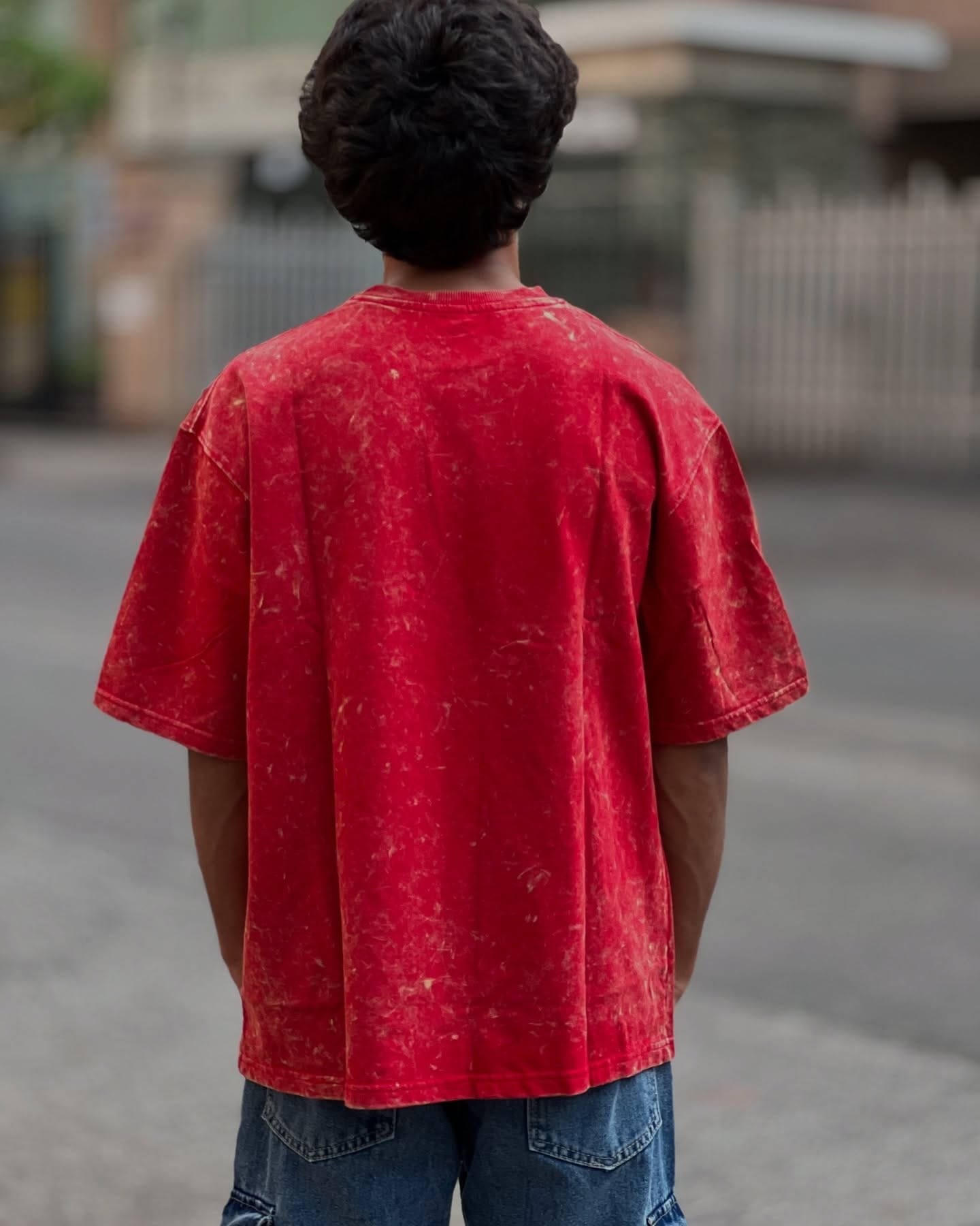 Exotix Red Acid Wash Oversized T-Shirt | Unisex Vintage Streetwear - image 2