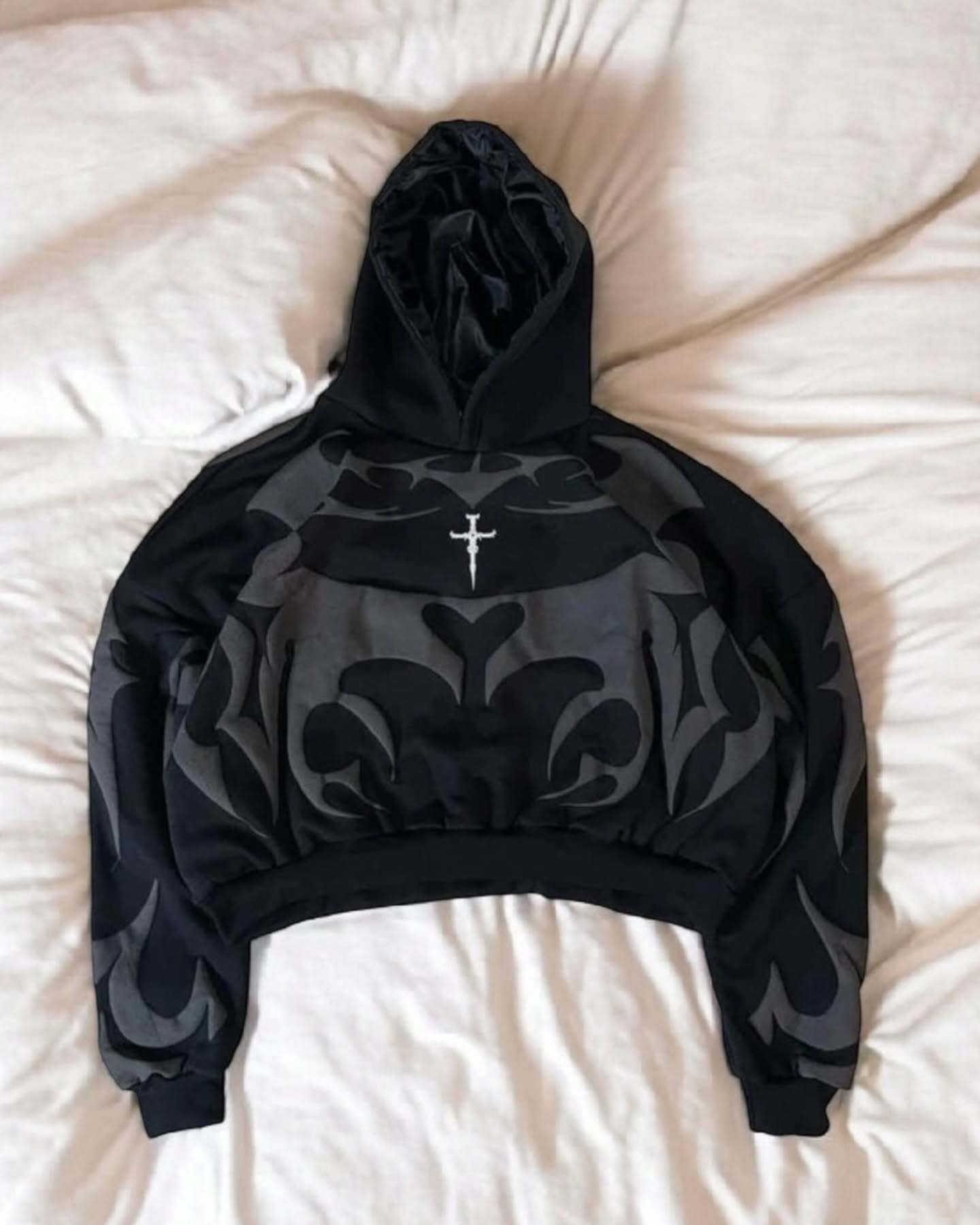 Tribal Shadow Depth Oversized Hoodie - Stylish Indian Streetwear - image 10