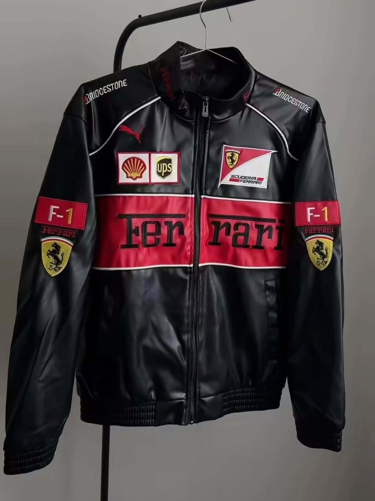 Ferrari Leather Jacket – Premium F1 Racing Style | Exotix
