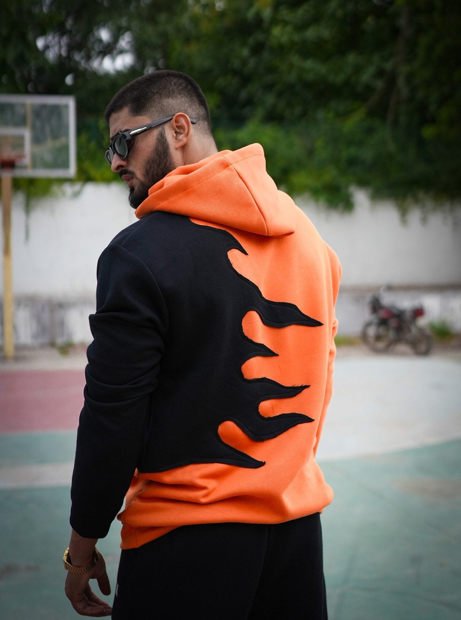 Orange Flame Fire Hoodie - image 4