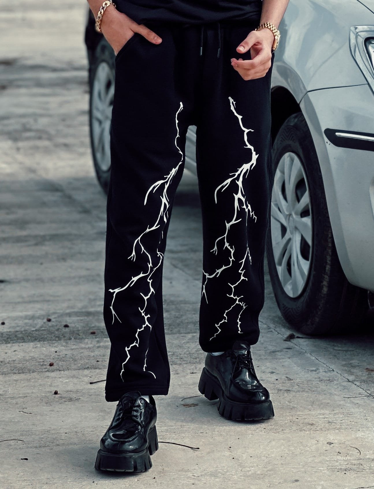 Lighting thunder Aesthetic Baggy Track Pant - image 4