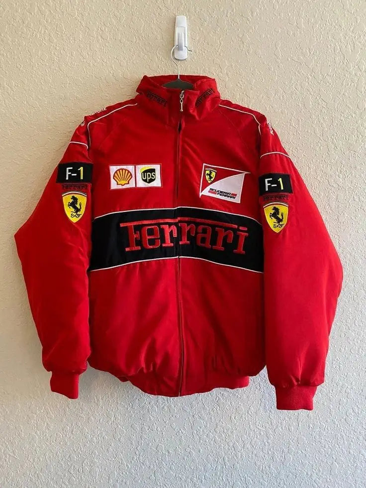 Red Ferrari F1 Jacket – Premium Racing Streetwear by Exotix