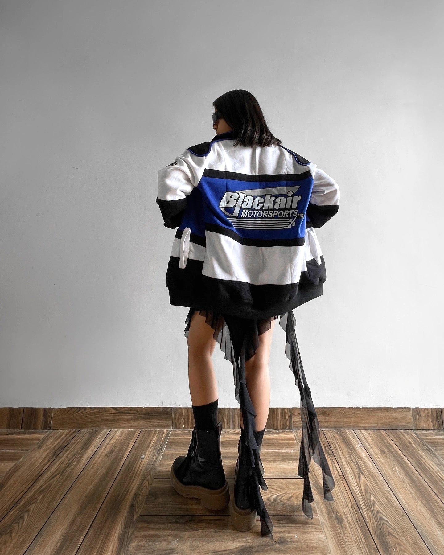 Black Air Racing Jacket for Women's | Vintage Biker & Fashion Racer Style - image 2