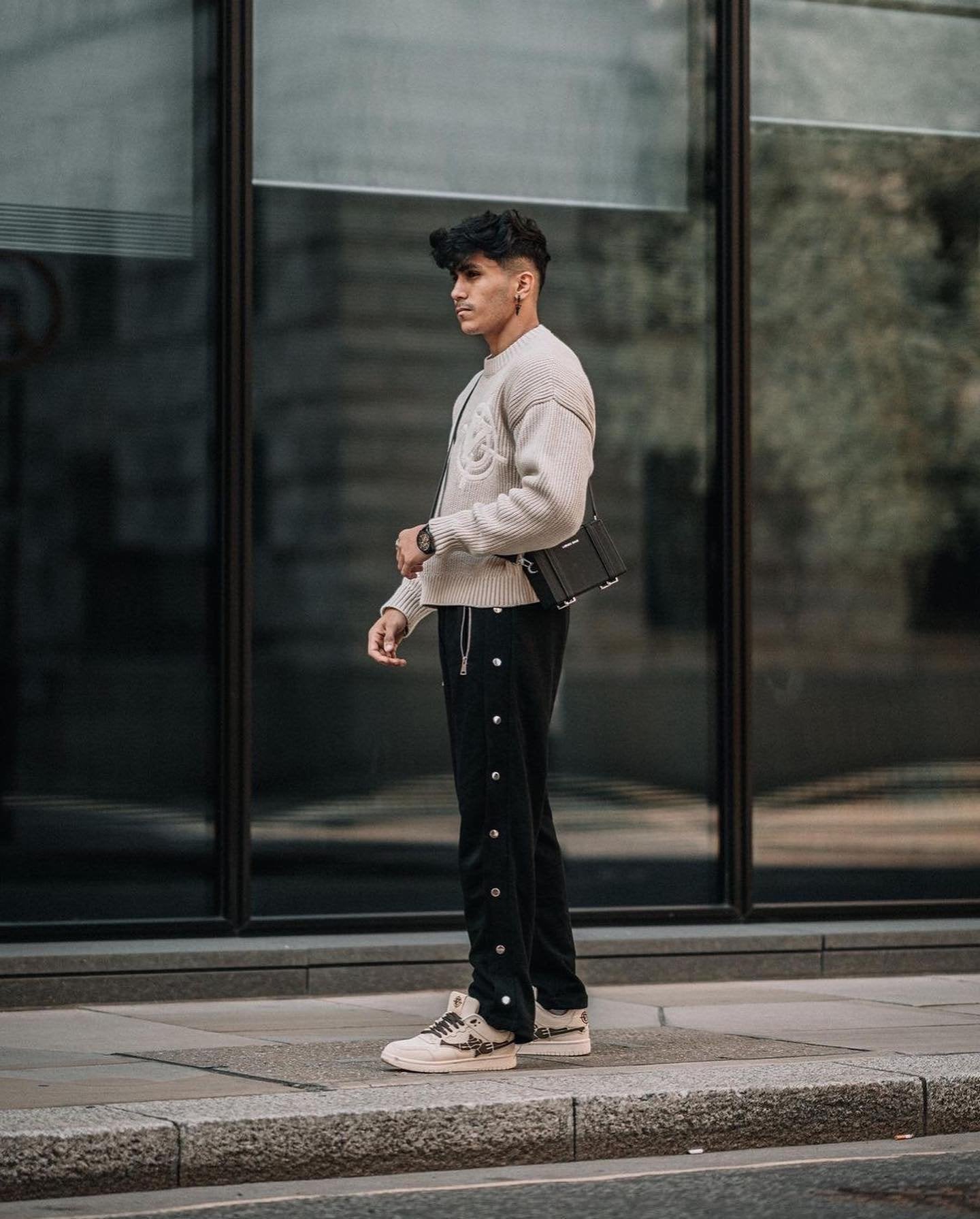 Baggy Fit Snap Button Baggy Pant For Men's - image 3