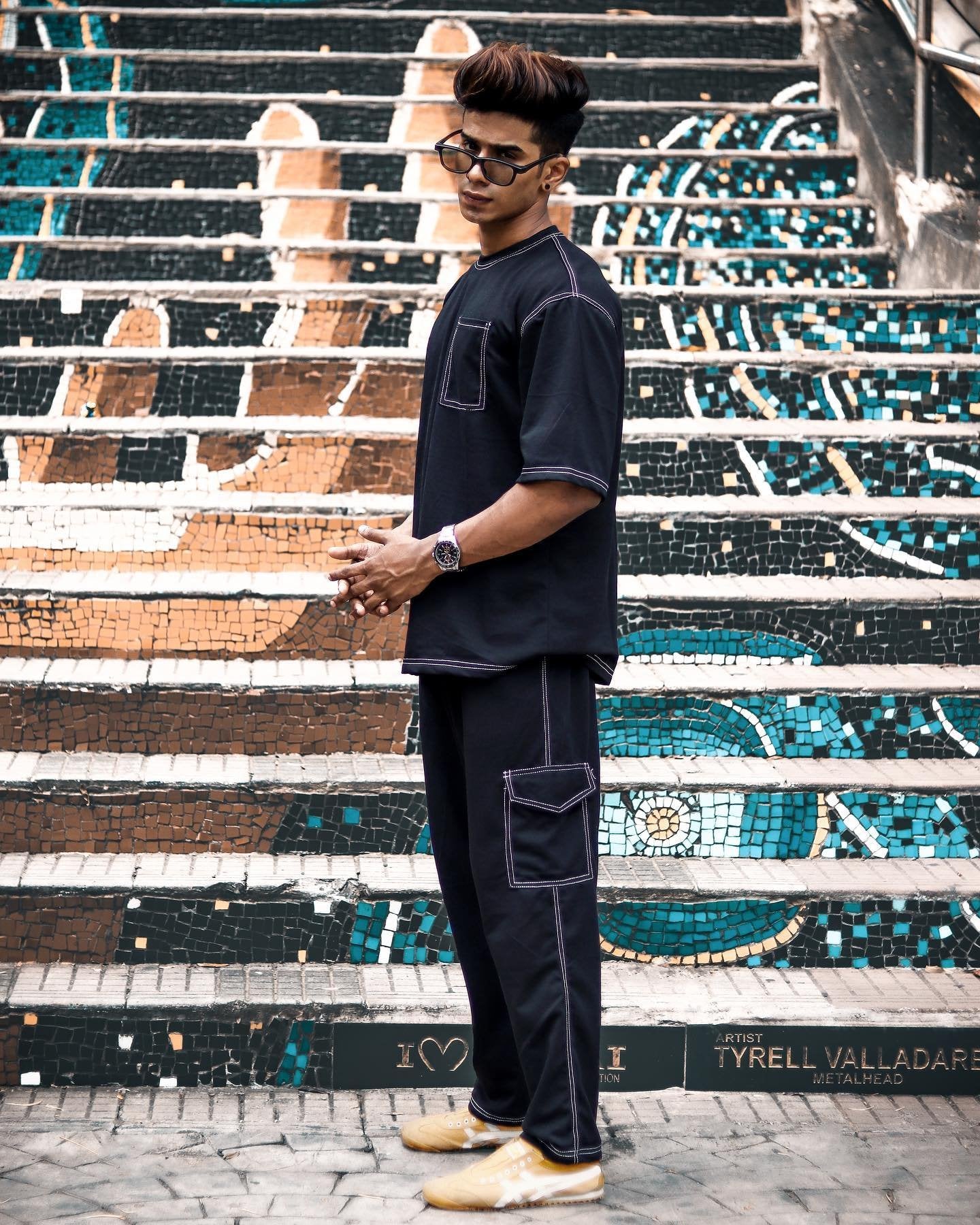 Black Contrast Stitch Co-ords set - image 2