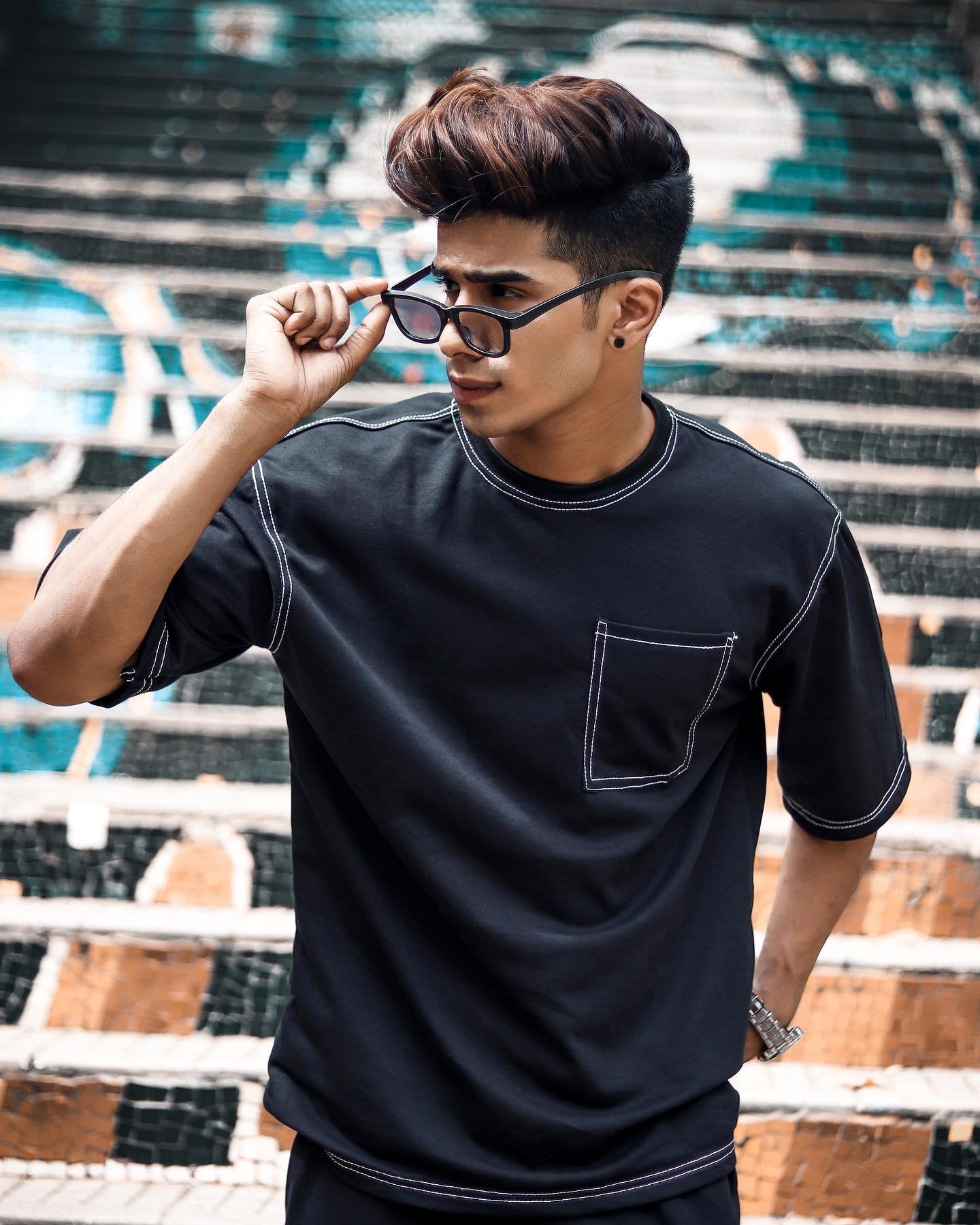 Black Contrast Stitch Co-ords set - image 3