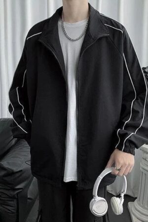 Side double strip jacket For Men's